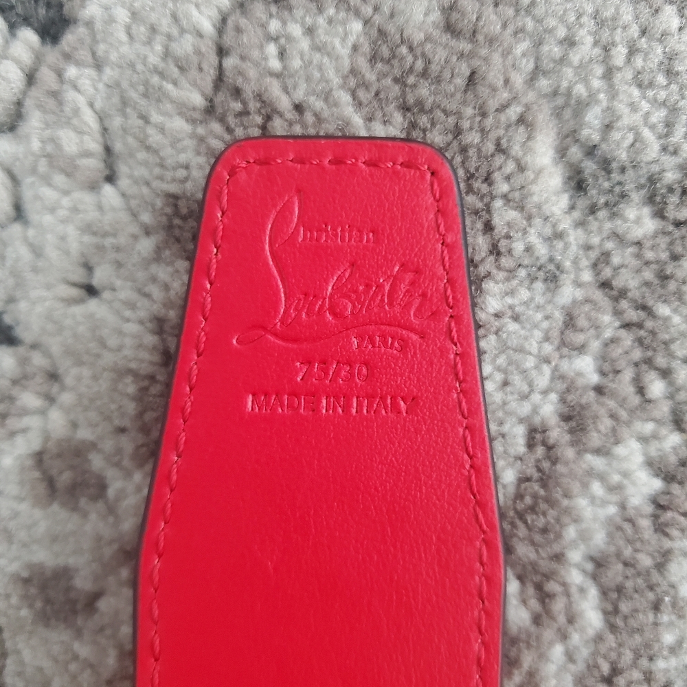 Christian Louboutin CL logo Croc-Embossed Leather Belt Size 75 - Picture 5 of 7